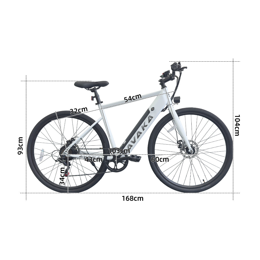 AVAKA R1 27,5" Elektro Stadtfahrrad mit 250W Motor und 36V 7,8Ah batterie