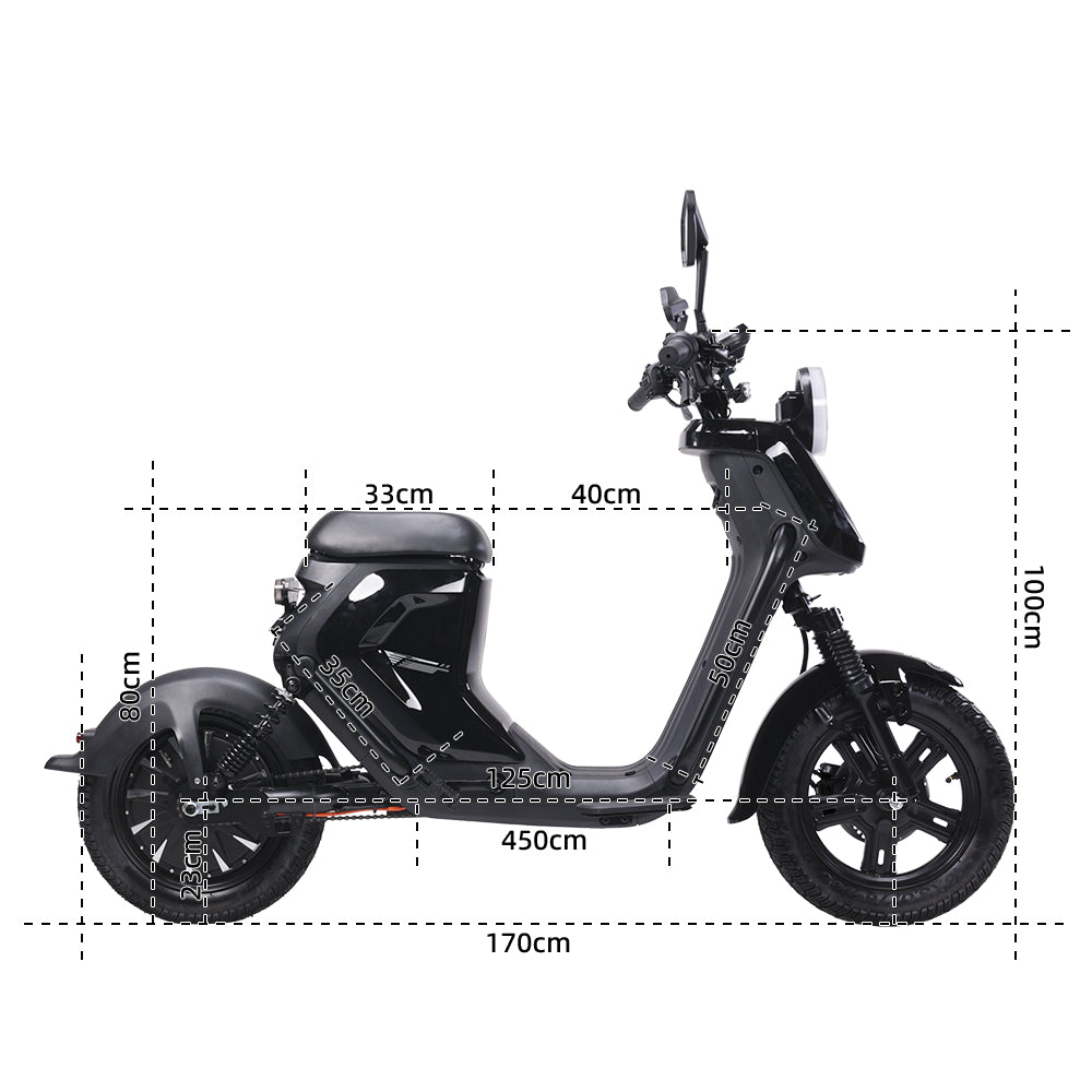 BEZIOR XIAONIU B 20" Elektromotorrad 1500W Motor 48V 20Ah Batterie