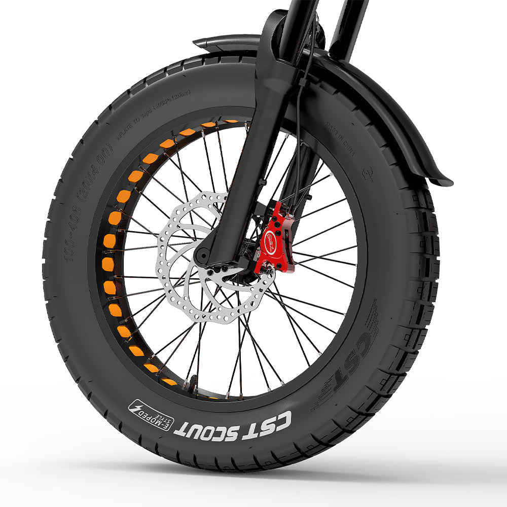Bicicleta de montaña eléctrica BEZIOR X500MAX de 20 pulgadas con neumáticos anchos, motor de 750 W y batería de 48 V y 37,5 Ah