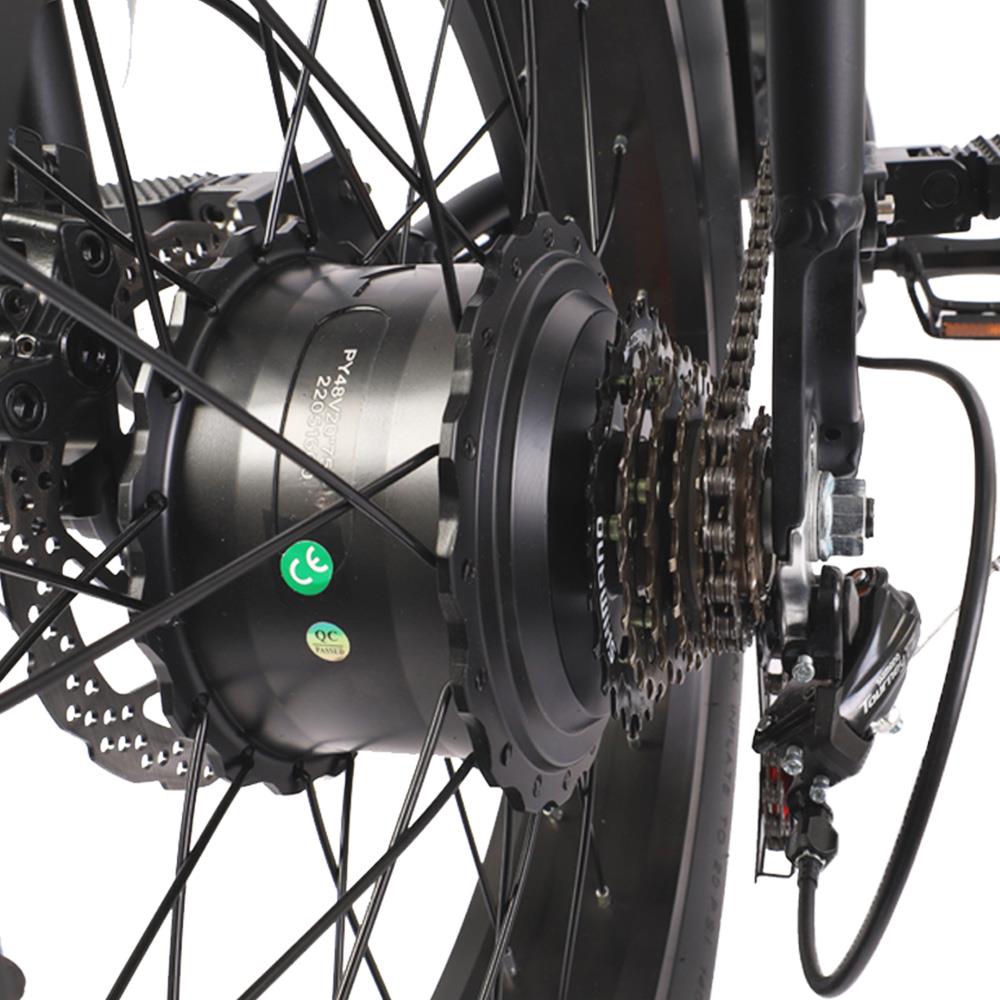 Bicicleta eléctrica todoterreno retro BEZIOR XF001 de 20", ruedas anchas, motor de 1000 W, batería de 48 V y 12,5 Ah