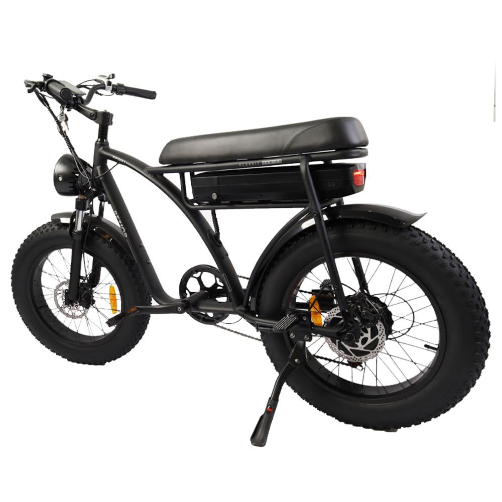 Bicicleta eléctrica todoterreno retro BEZIOR XF001 de 20", ruedas anchas, motor de 1000 W, batería de 48 V y 12,5 Ah