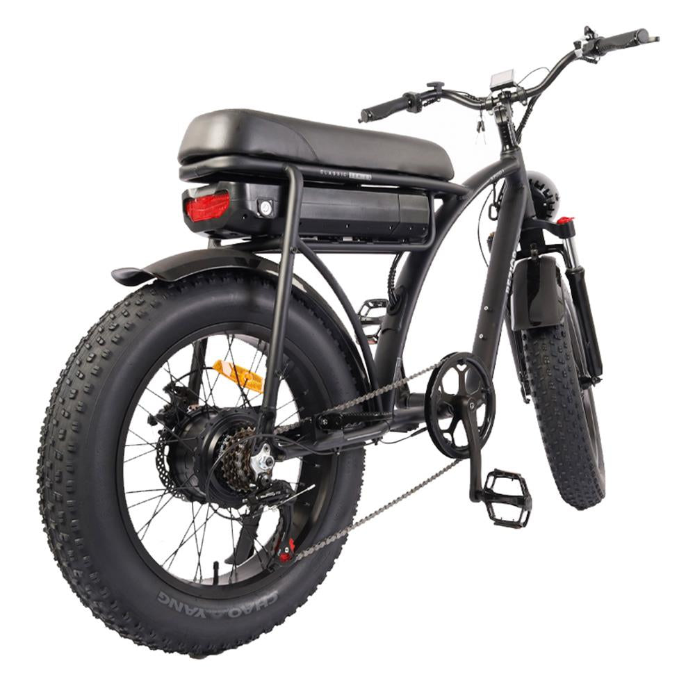 Bicicleta eléctrica todoterreno retro BEZIOR XF001 de 20", ruedas anchas, motor de 1000 W, batería de 48 V y 12,5 Ah