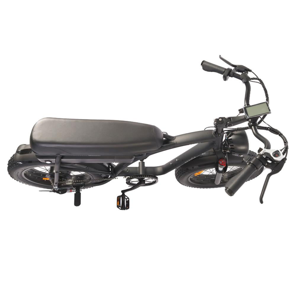 Bicicleta eléctrica todoterreno retro BEZIOR XF001 de 20", ruedas anchas, motor de 1000 W, batería de 48 V y 12,5 Ah