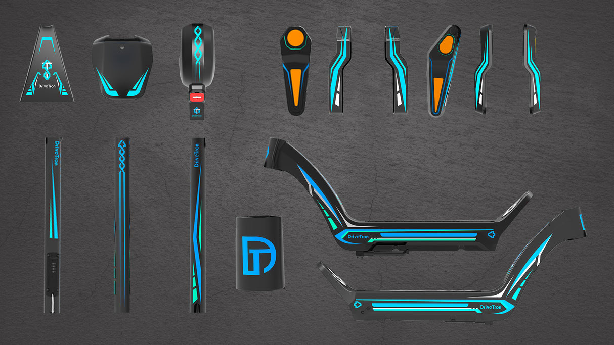 DRIVETRON DT06 Roller Aufkleber (Blau+Cyan)
