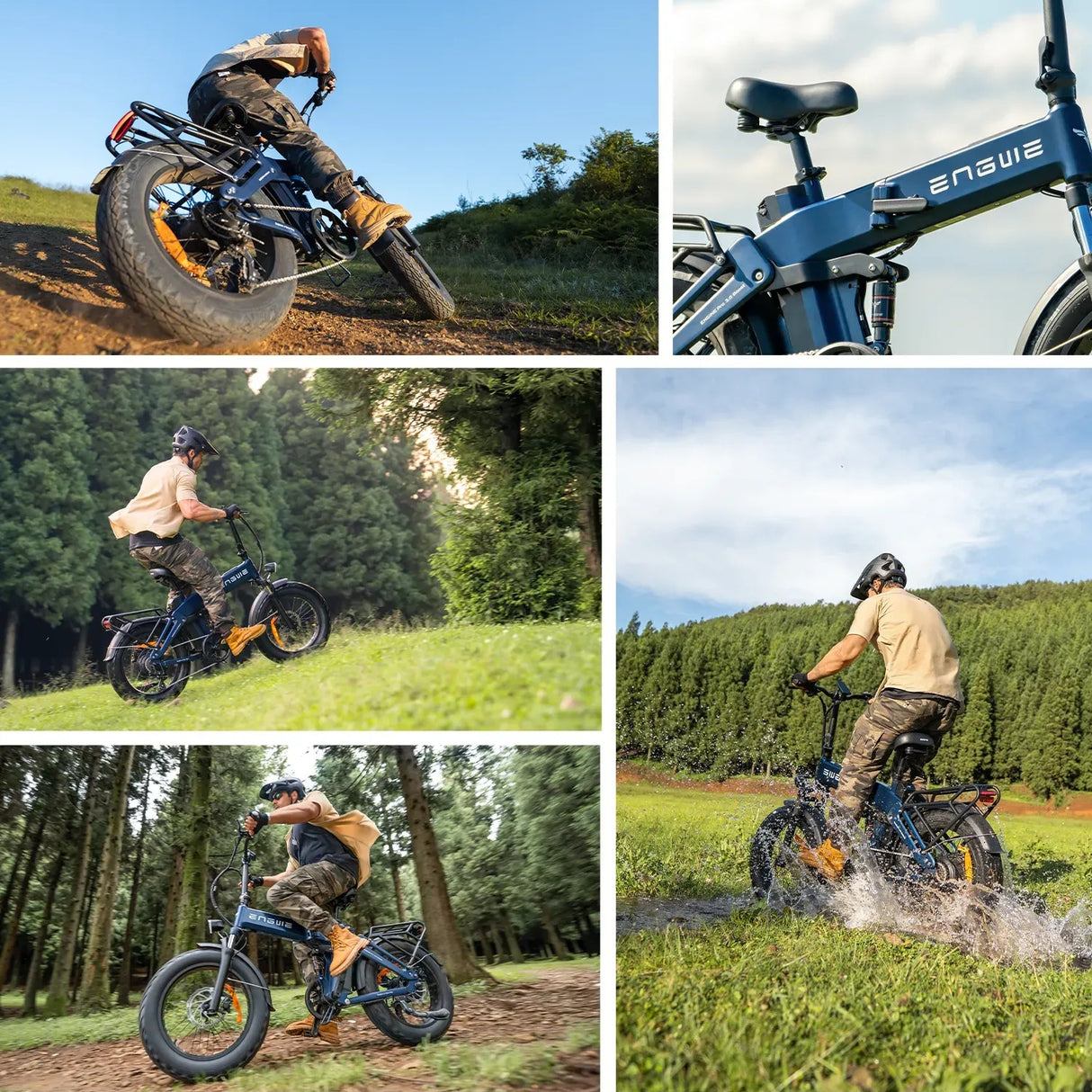 Bicicleta eléctrica plegable ENGWE Engine Pro 2.0 de 20 pulgadas con neumáticos anchos, motor de 1200 W y batería de 52 V y 16 Ah