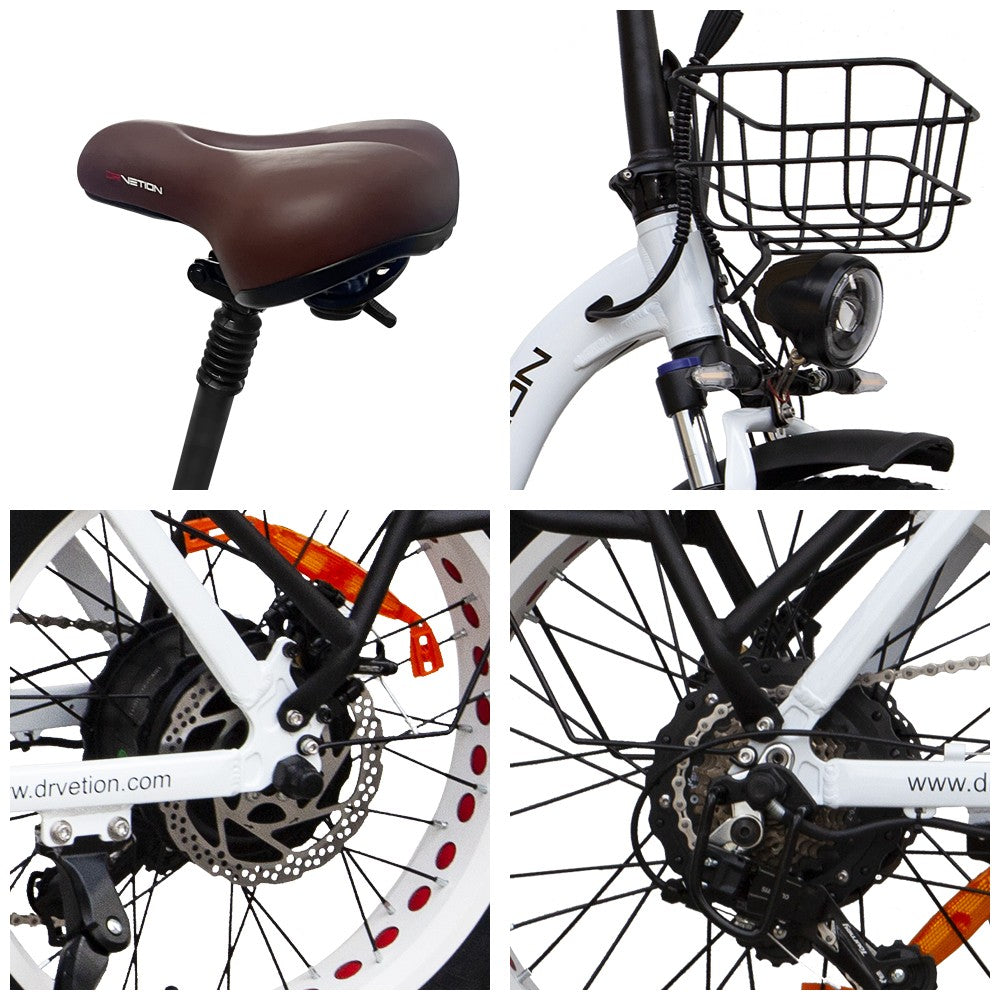 Bicicleta eléctrica DRVETION CT20 de ruedas anchas y paso bajo (freno de disco)
