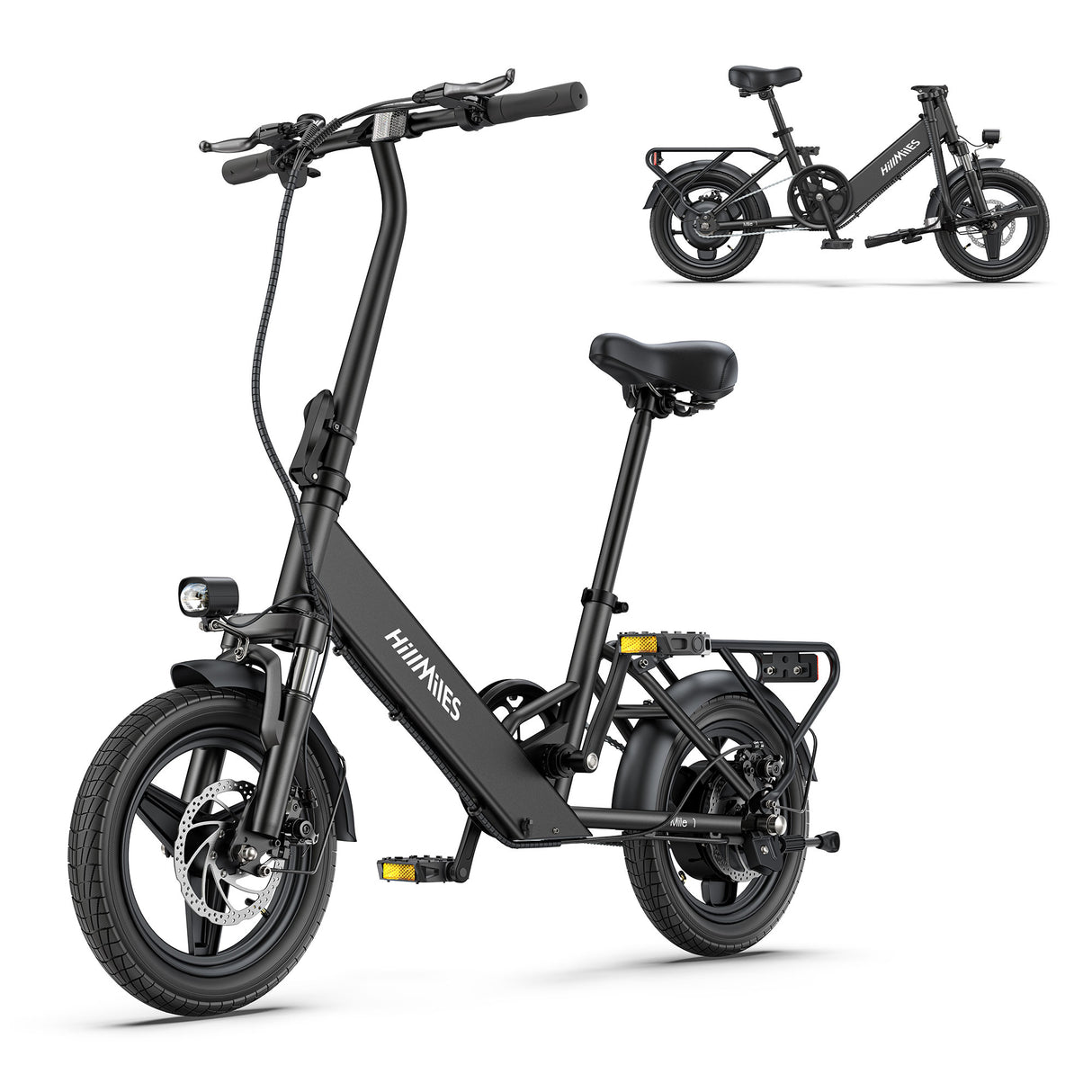 HILLMILES Mile 1 14" Damen Elektrofahrrad mit Tiefeinsteigerrahmen 250W Motor 36V 10,4Ah batterie