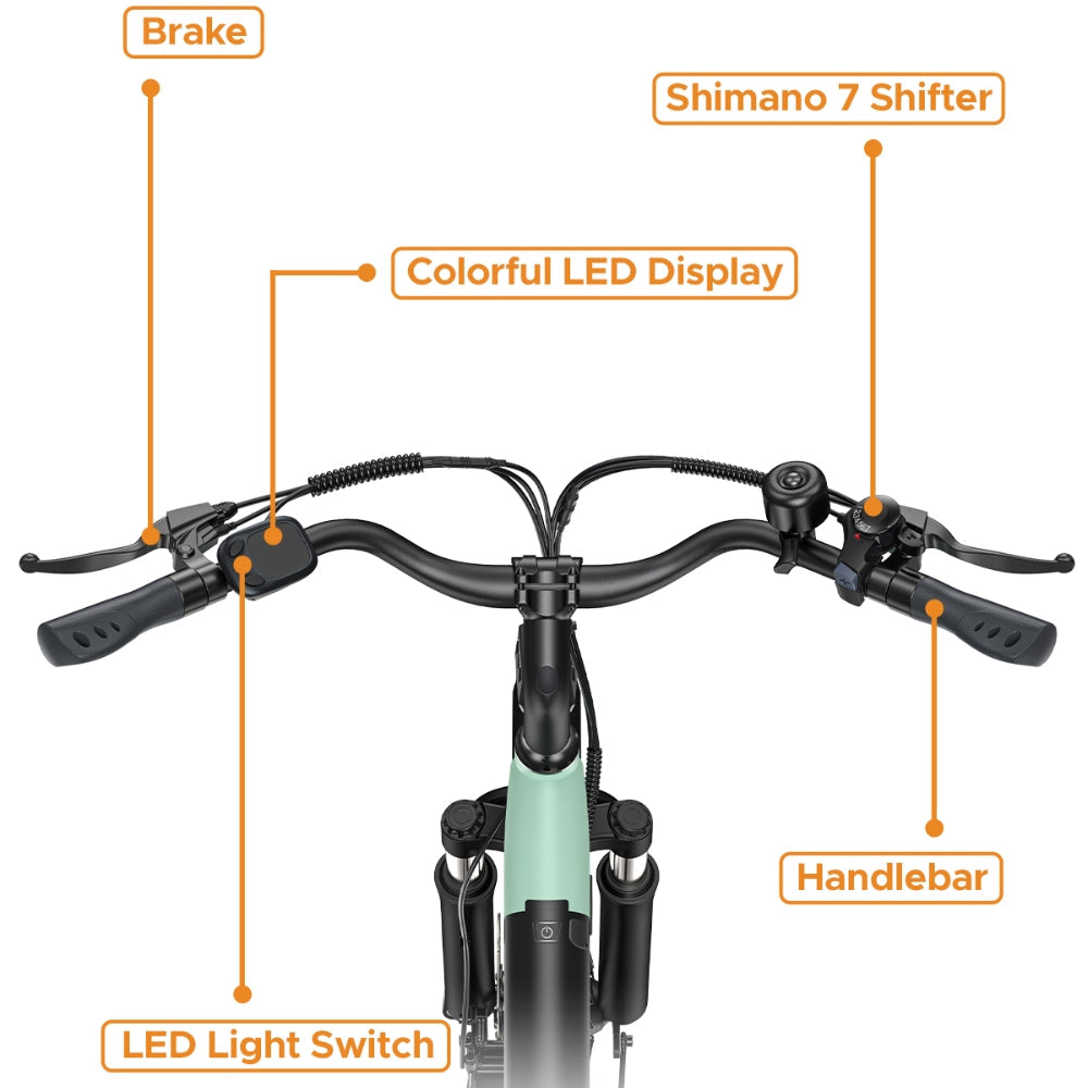 HILLMILES MileCity1 26" City Elektro Trekkingrad 250W Motor 36V 13Ah Batterie