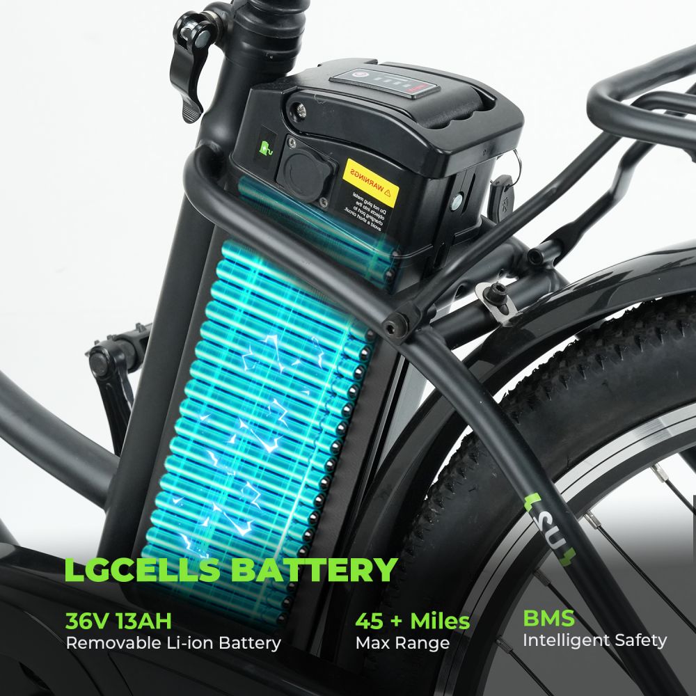 ISINWHEEL U2 26" Cruiser Pendel Elektrofahrrad 500W Motor 36V 13Ah Batterie