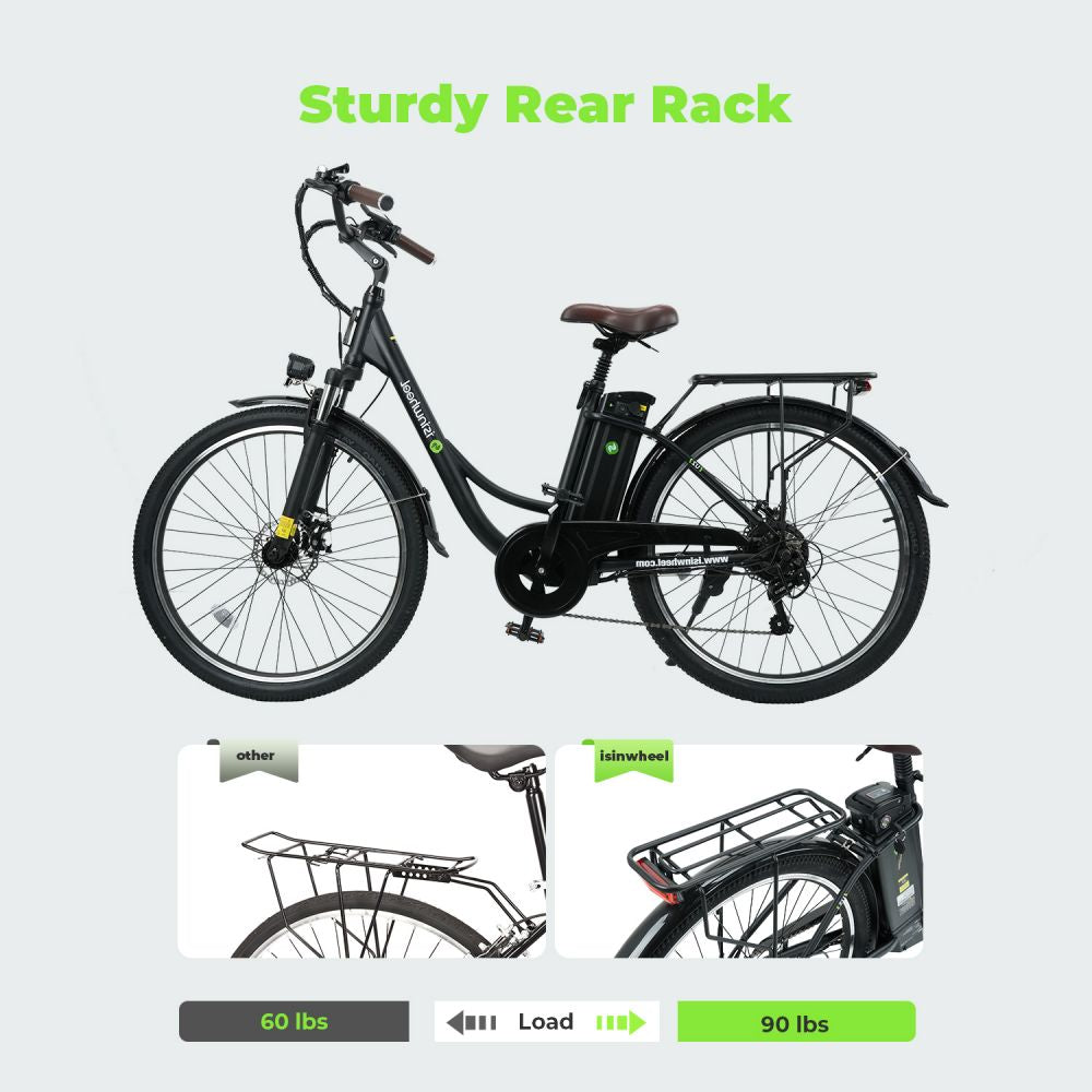 ISINWHEEL U2 26" Cruiser Pendel Elektrofahrrad 500W Motor 36V 13Ah Batterie
