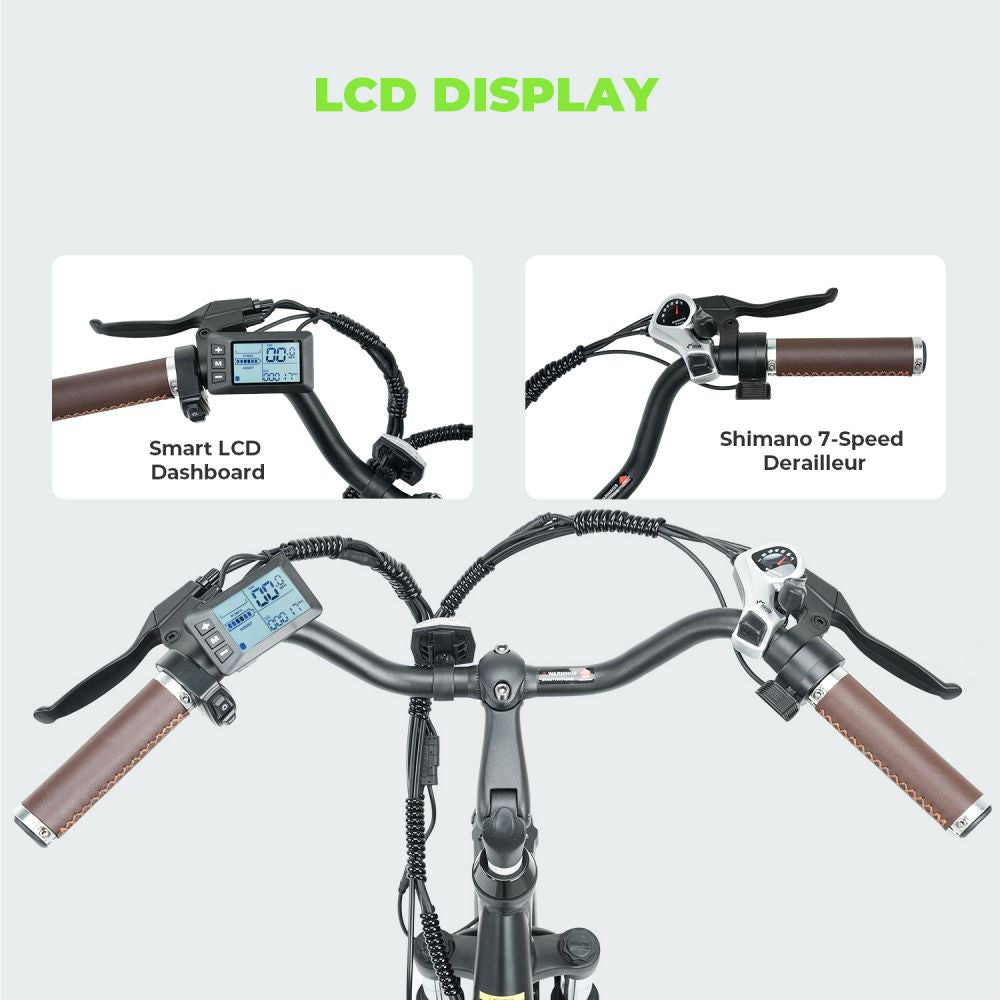 ISINWHEEL U2 26" Cruiser Pendel Elektrofahrrad 500W Motor 36V 13Ah Batterie