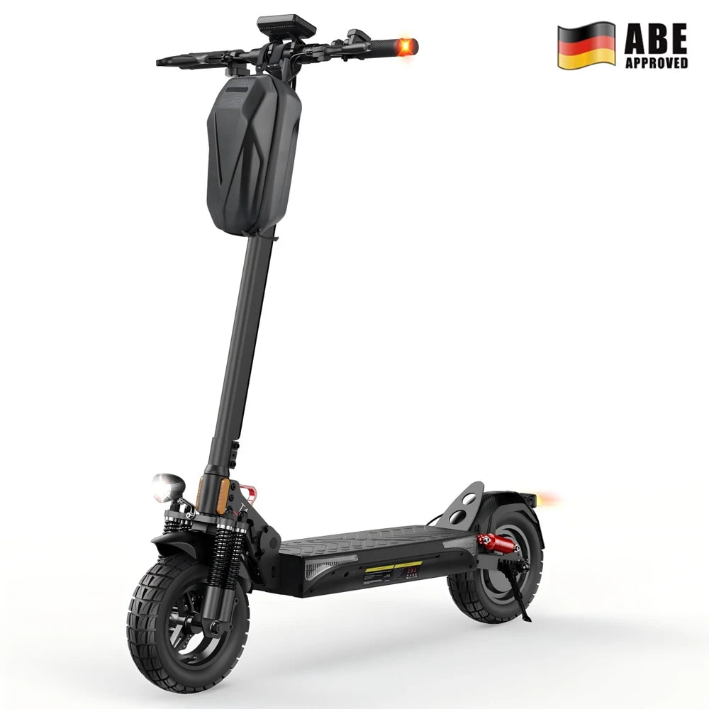 Patinete eléctrico todoterreno ISINWHEEL T4 de 10" con motor de 1000 W homologado para circular y batería de 42 V y 12,5 Ah (ABE)