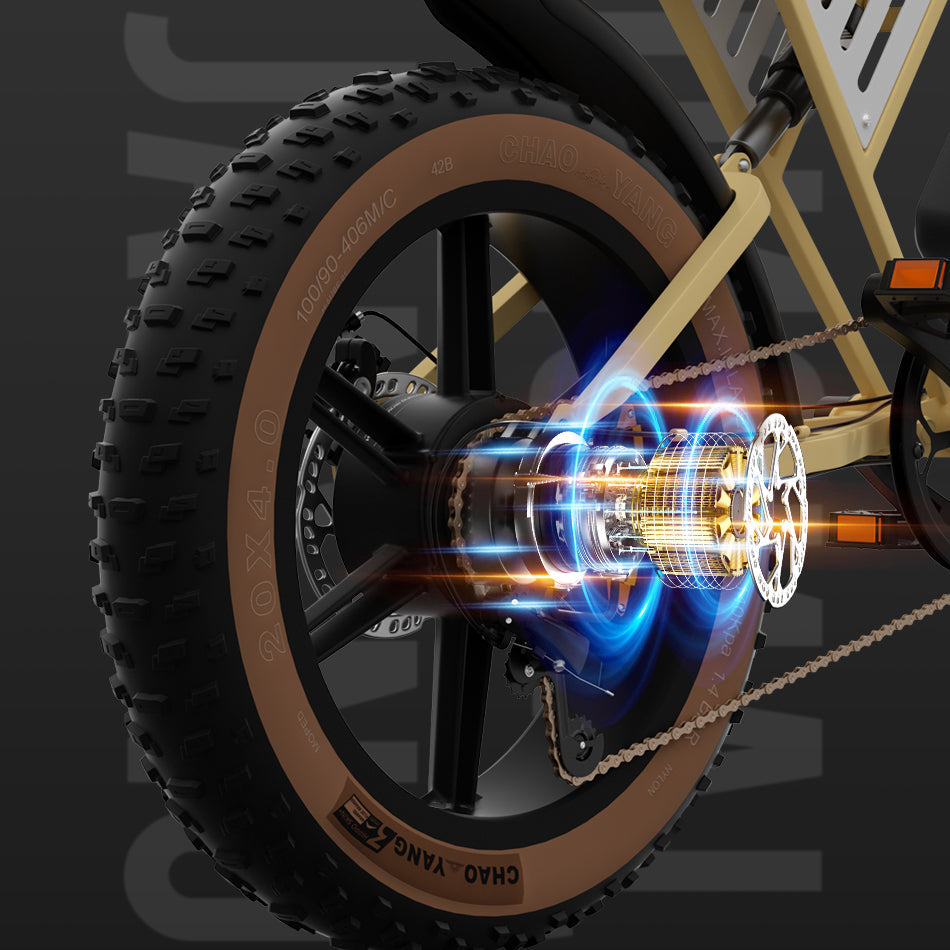 JANSNO X70 20" Fat Tires Elektrofahrräder 750W Motor 48V 14Ah+20Ah Dual Batterie