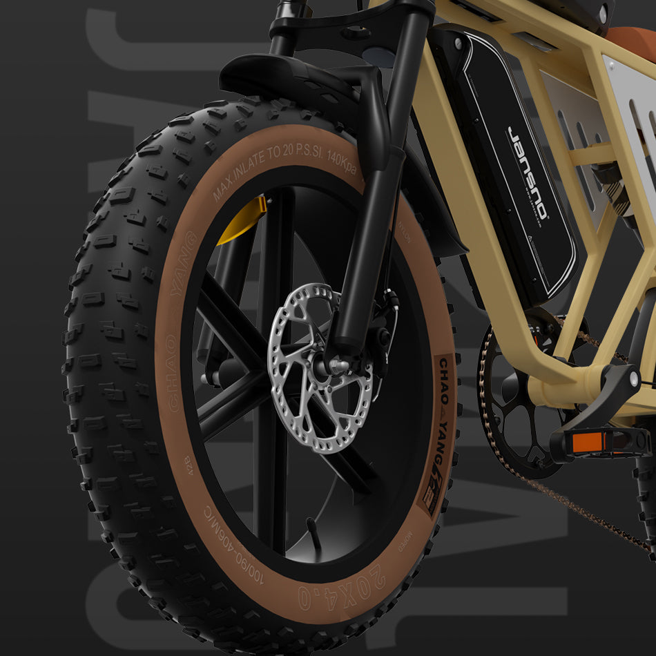JANSNO X70 20" Fat Tires Elektrofahrräder 750W Motor 48V 14Ah+20Ah Dual Batterie