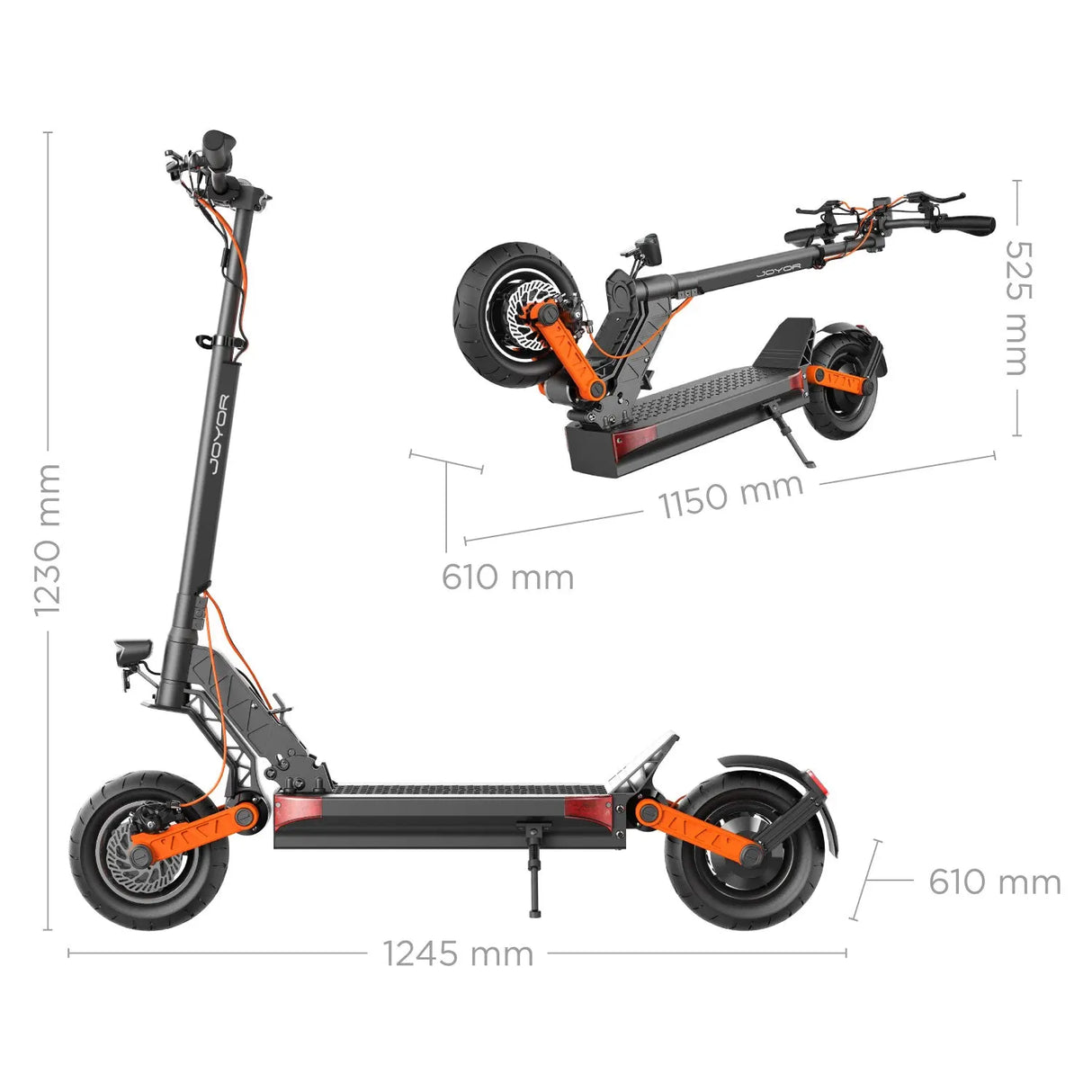 JOYOR S5 10" Off-Road Elektro-Klapproller Mit Straßenzulassung 500W Motor 48V 13Ah Batterie (ABE)