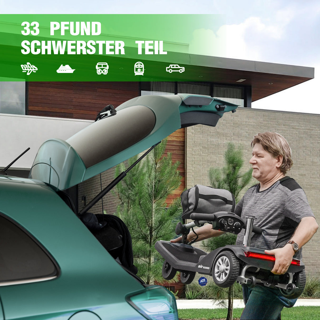 SWEETRICH AIR CLASSIC 7.5 Zoll 3 Räder Elektromobil Scooter 250W Motor 24V 12Ah Batterie