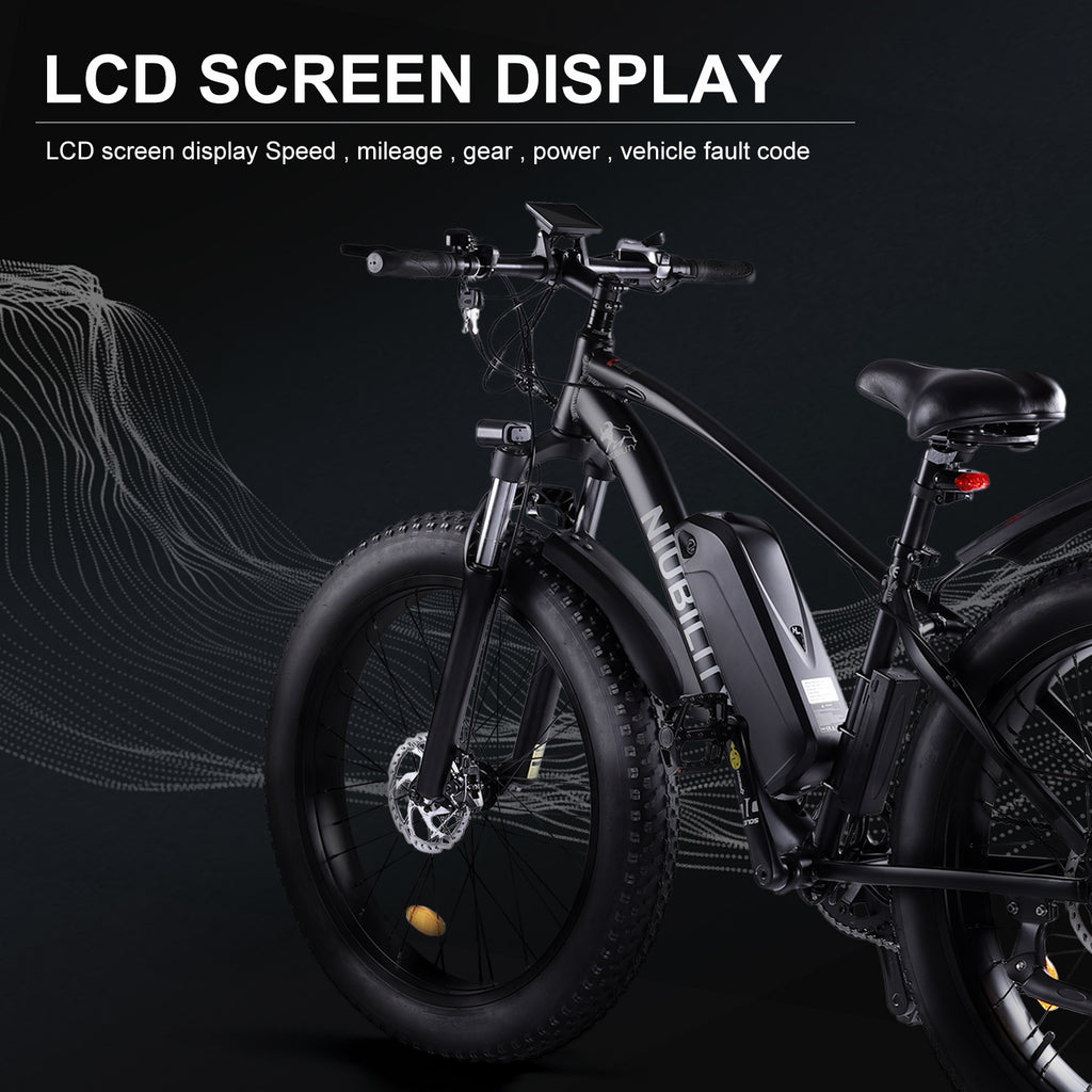 Bicicleta de montaña eléctrica NIUBILITY B26 de 26 pulgadas, motor de 1000 W, batería de 48 V y 15 Ah
