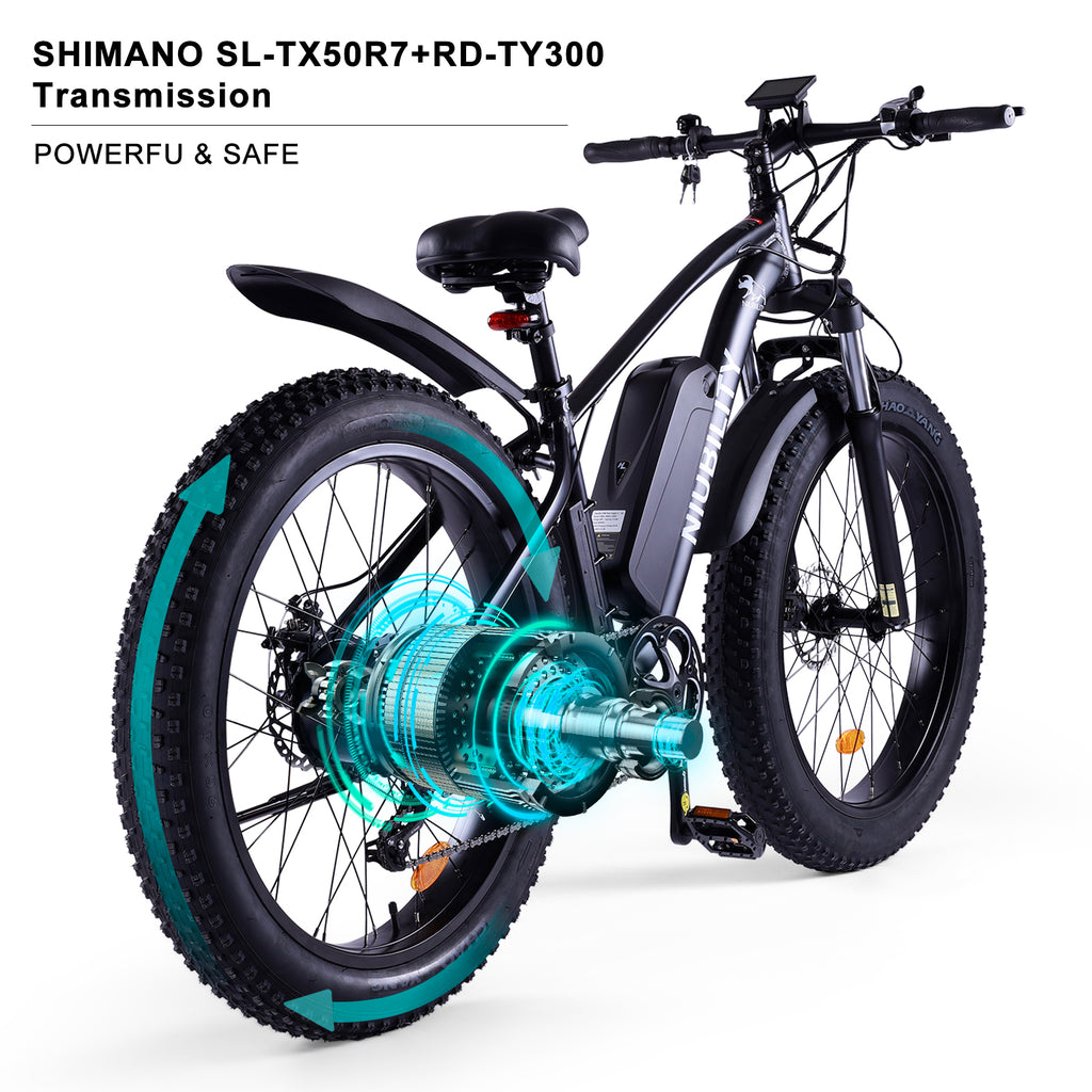 Bicicleta de montaña eléctrica NIUBILITY B26 de 26 pulgadas, motor de 1000 W, batería de 48 V y 15 Ah