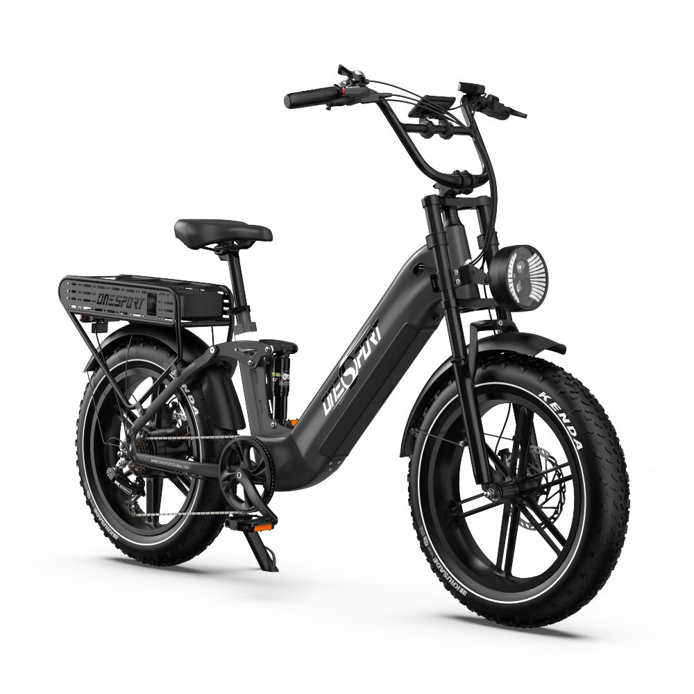 ONESPORT OT08 PRO 20“ Vollgefedertes Fat Tire Elektrofahrrad 500W Motor 48V 18Ah*2 Dual Batterie