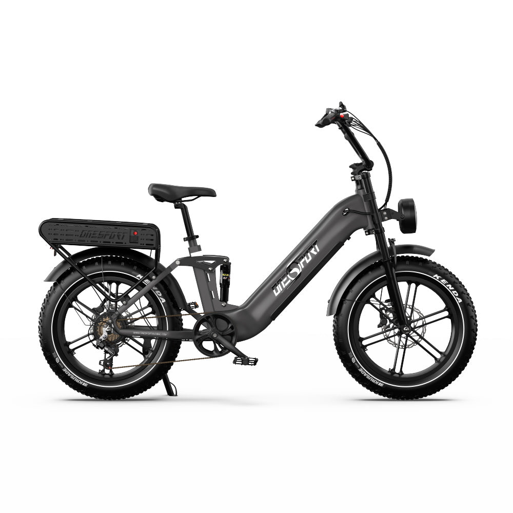 ONESPORT OT08 PRO 20“ Vollgefedertes Fat Tire Elektrofahrrad 500W Motor 48V 18Ah*2 Dual Batterie