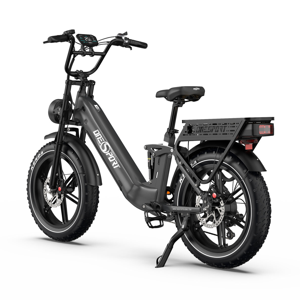 ONESPORT OT08PRO 20“ Vollgefedertes Fat Tire Elektrofahrrad 500W Motor 48V 18Ah*2 Dual Batterie