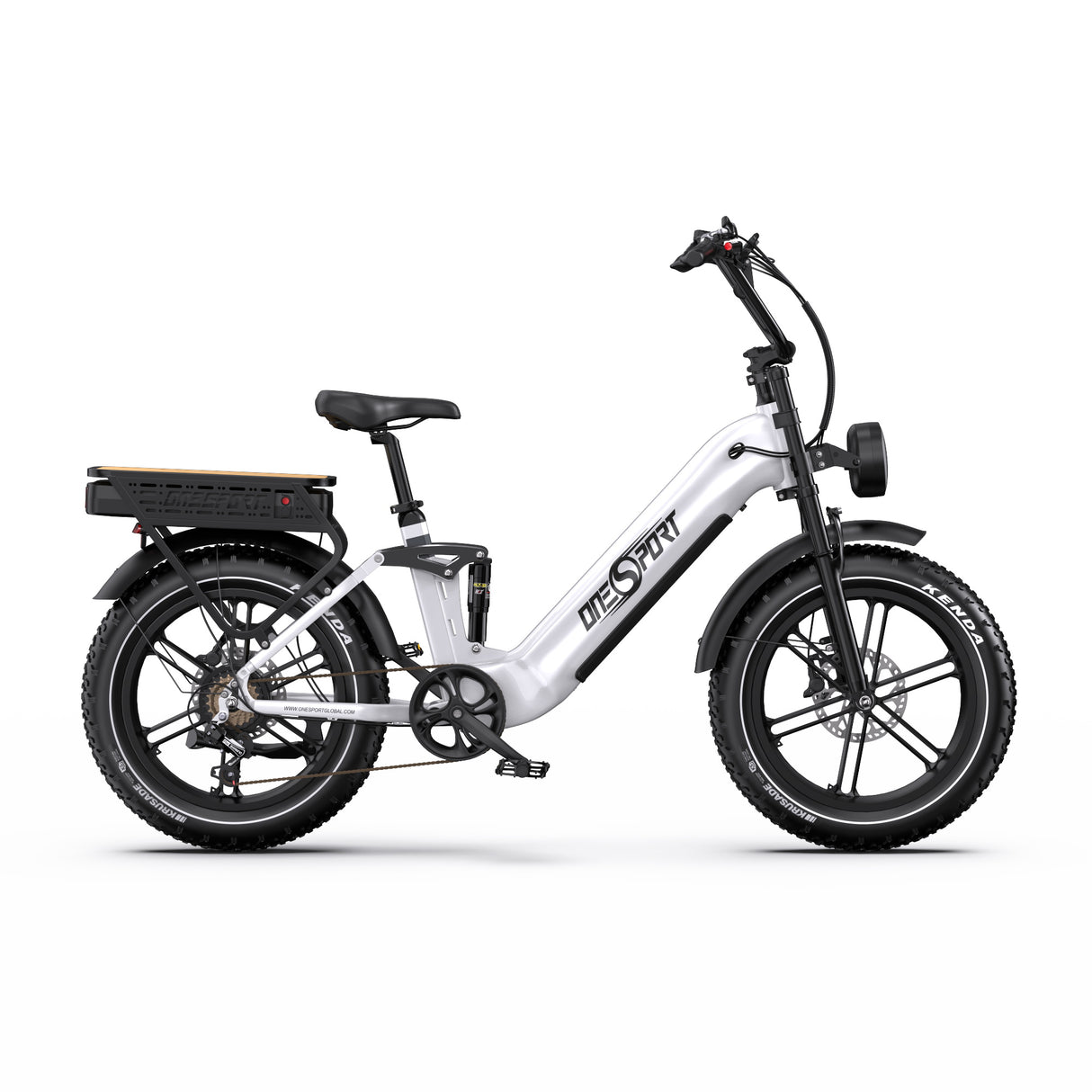 ONESPORT OT08PRO 20“ Vollgefedertes Fat Tire Elektrofahrrad 500W Motor 48V 18Ah*2 Dual Batterie