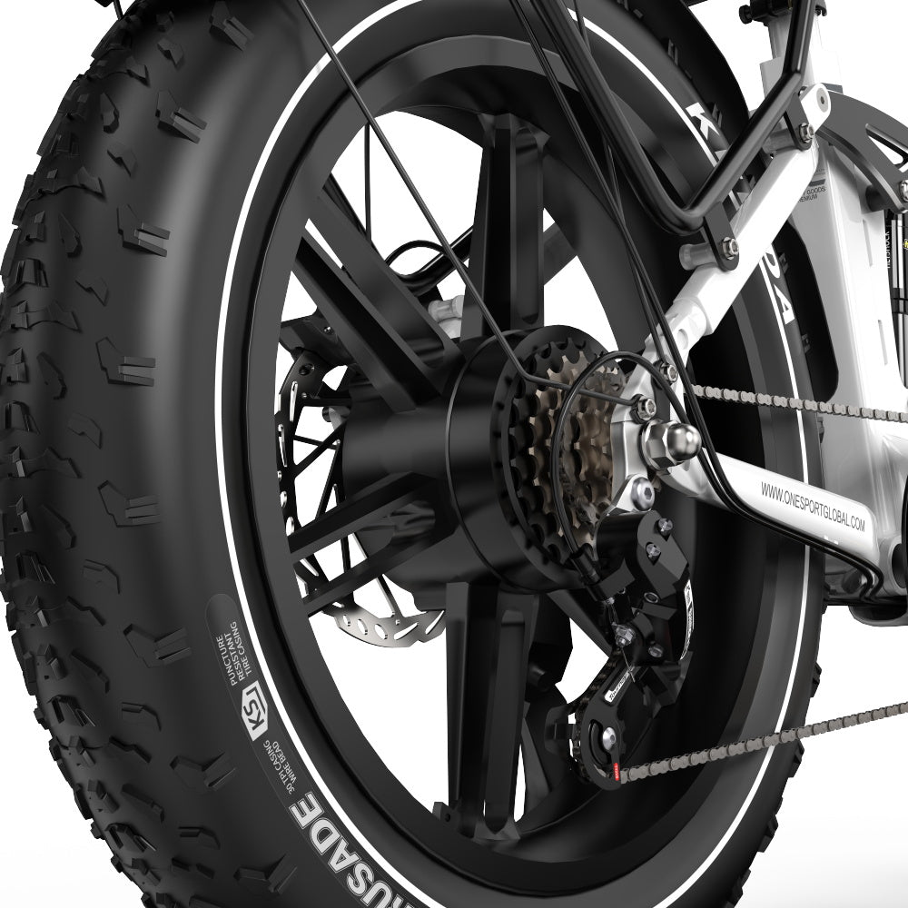 ONESPORT OT08 PRO 20“ Vollgefedertes Fat Tire Elektrofahrrad 500W Motor 48V 18Ah*2 Dual Batterie
