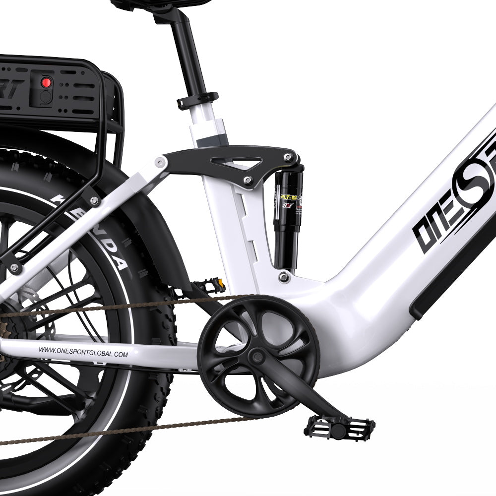 ONESPORT OT08 PRO 20“ Vollgefedertes Fat Tire Elektrofahrrad 500W Motor 48V 18Ah*2 Dual Batterie