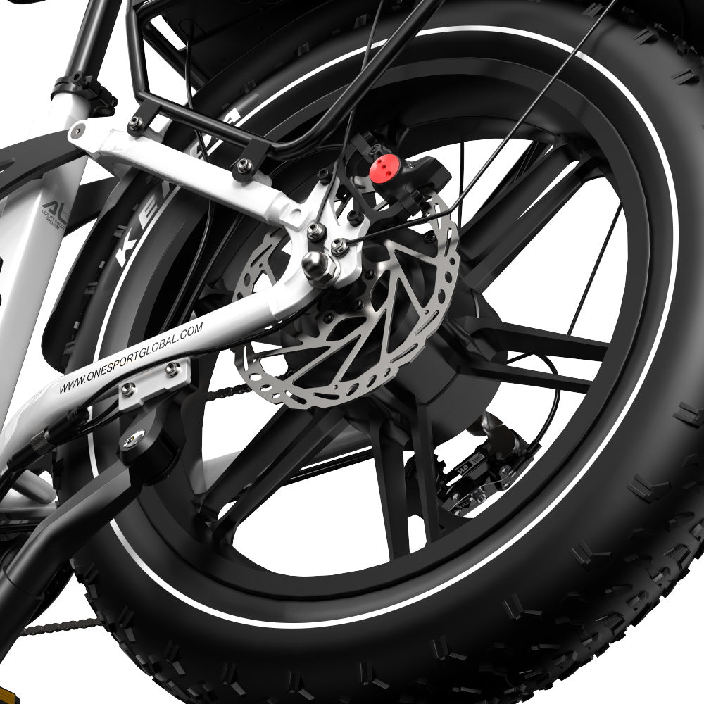 ONESPORT OT08 PRO 20“ Vollgefedertes Fat Tire Elektrofahrrad 500W Motor 48V 18Ah*2 Dual Batterie