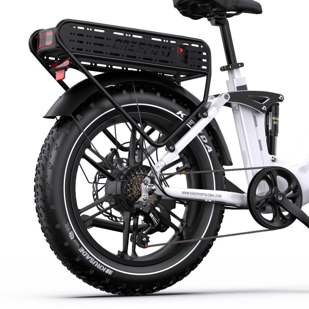 ONESPORT OT08 PRO 20“ Vollgefedertes Fat Tire Elektrofahrrad 500W Motor 48V 18Ah*2 Dual Batterie