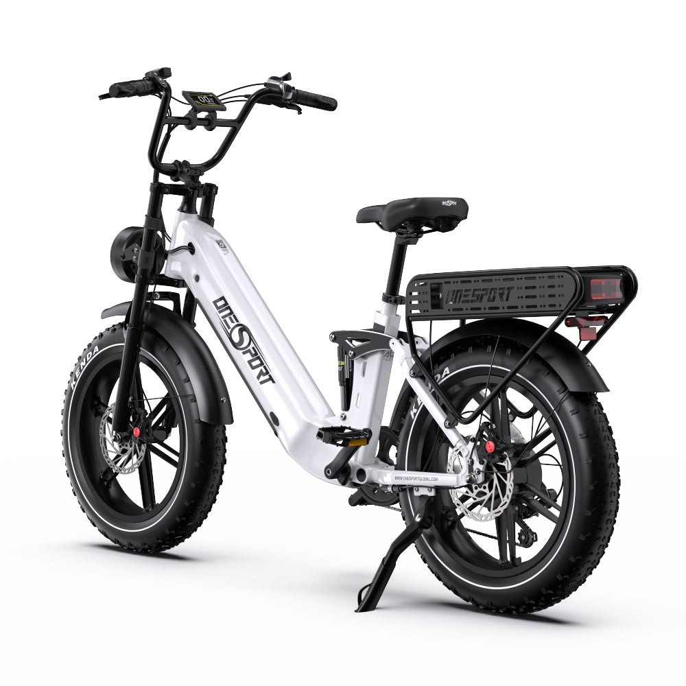 ONESPORT OT08 PRO 20“ Vollgefedertes Fat Tire Elektrofahrrad 500W Motor 48V 18Ah*2 Dual Batterie