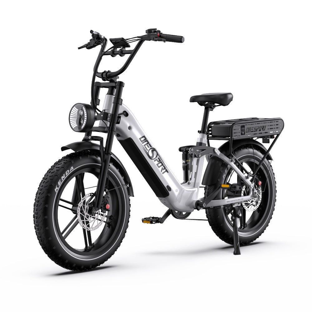 ONESPORT OT08 PRO 20“ Vollgefedertes Fat Tire Elektrofahrrad 500W Motor 48V 18Ah*2 Dual Batterie