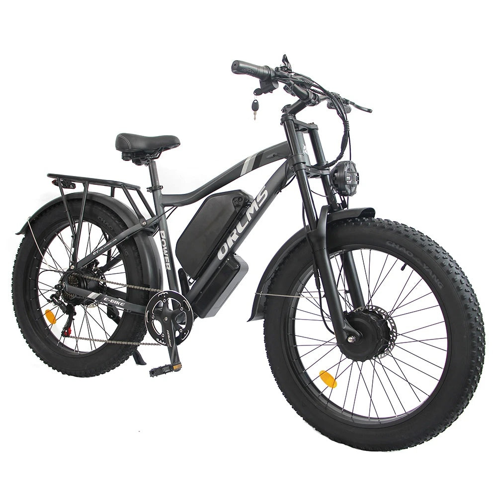 ORLMS MX500 26" Fat Tire Mountain Elektrofahrrad 2000W Doppelmotor 52V 25Ah Batterie