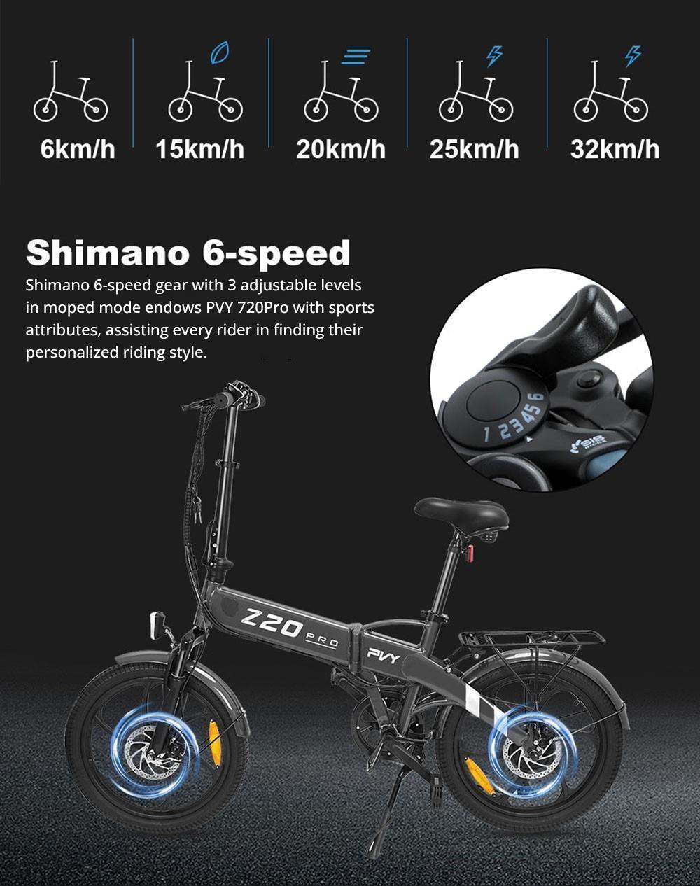 PVY Z20 Pro 20" Elektrisches Pendlerfahrrad 500W Motor 36V 14Ah Batterie