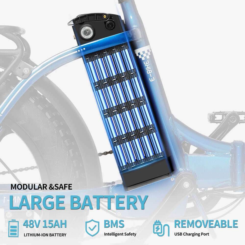 YVY MN20 20" Fatbike Elektrofahrrad faltbar 1000W Motor 48V 15Ah/20Ah batterie