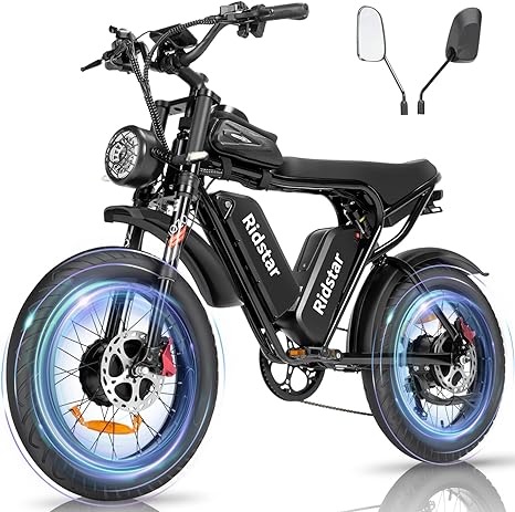 RIDSTAR Q20 Pro 20" Fat Tires Elektrofahrrad 1000W*2 Motor 52V 20Ah Dual Batterie