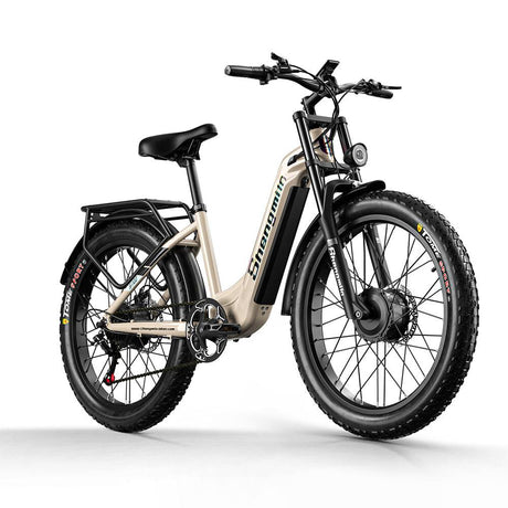 SHENGMILO S700 26" Step-Thru Fat Tire Elektro-Citybike 1000W*2 Doppelmotor 48V 17,5Ah Batterie
