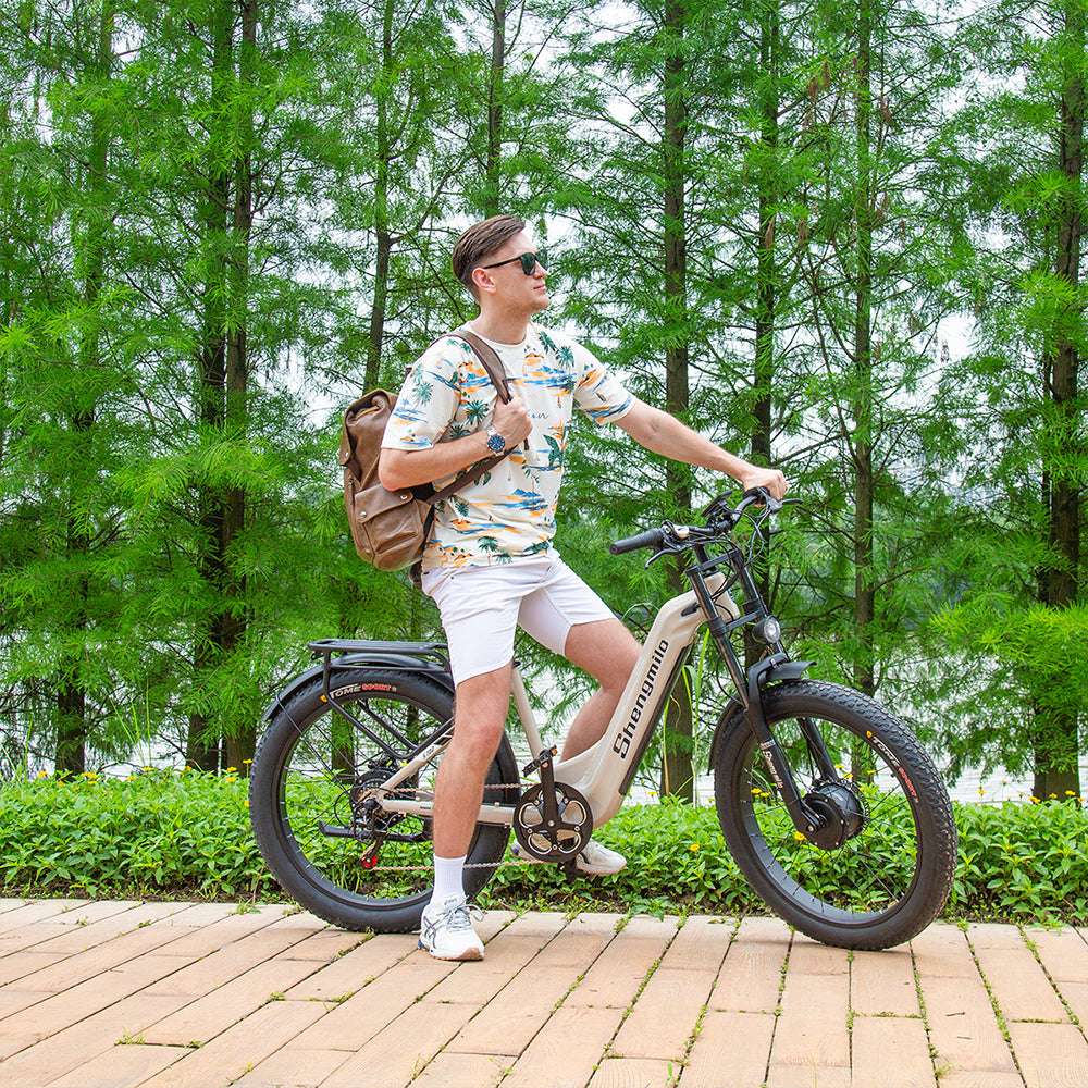 SHENGMILO S700 26" Step-Thru Fat Tire Elektro-Citybike 1000W*2 Doppelmotor 48V 17,5Ah Batterie