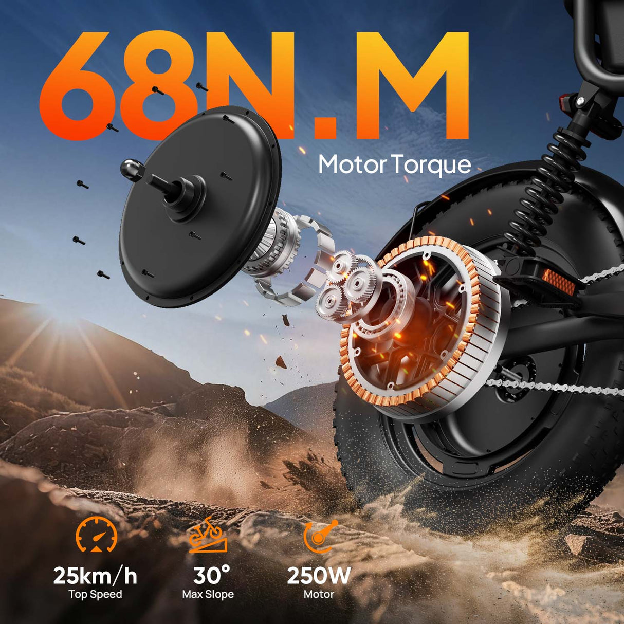 URLIFE T16 16" Offroad-Elektrofahrrad 250W Motor 48V 13Ah Batterie