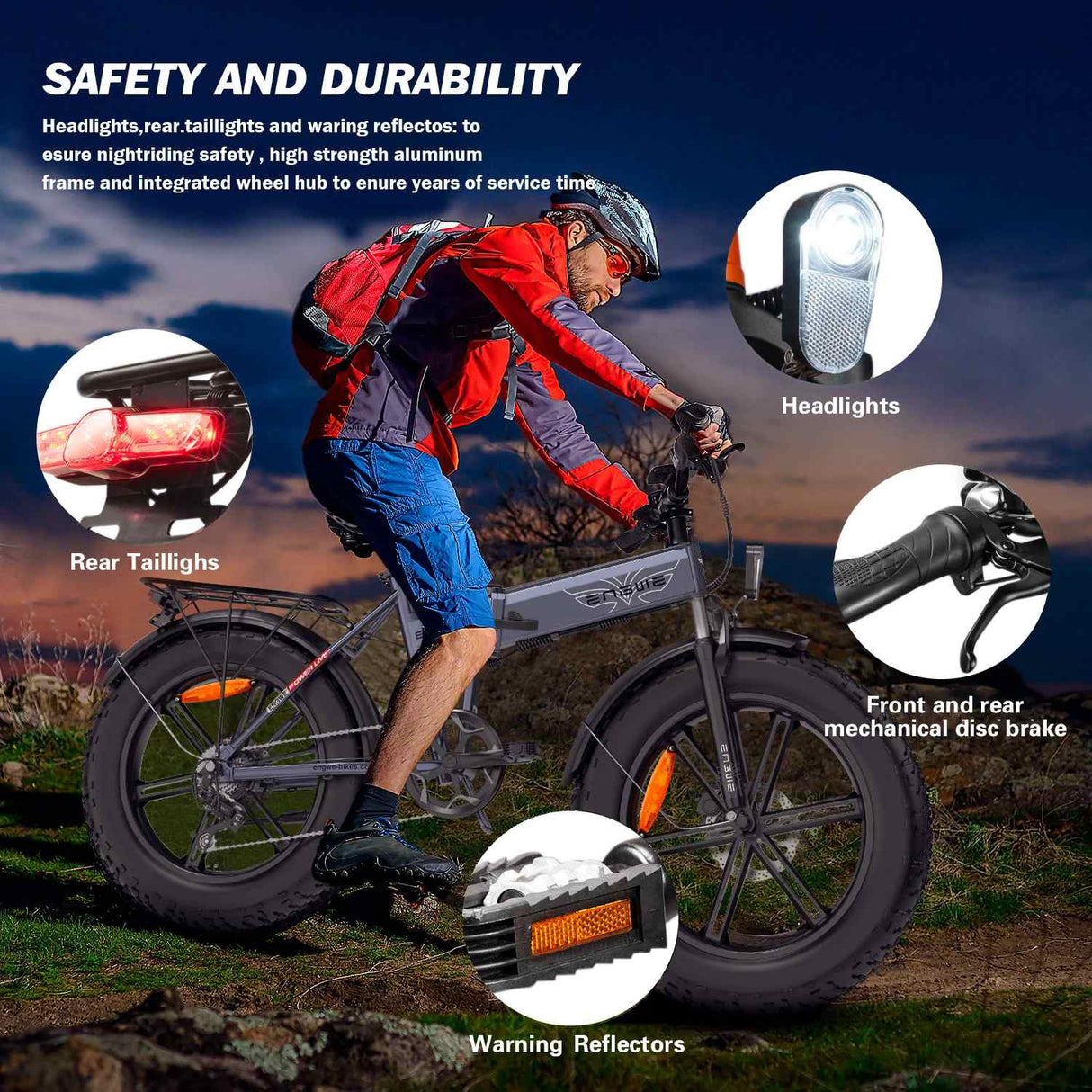 ENGWE EP-2 Pro 20" Fat Tire Faltbares Elektrofahrrad 250W Motor 48V 13Ah Batterie