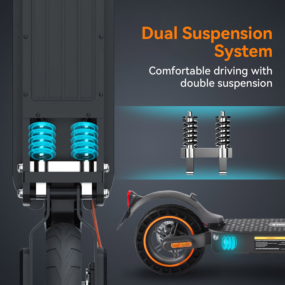 Patinete eléctrico plegable HONEYWHALE E9 Max de 10 pulgadas con motor de 500 W homologado para circular y batería de 36 V y 10 Ah (ABE)