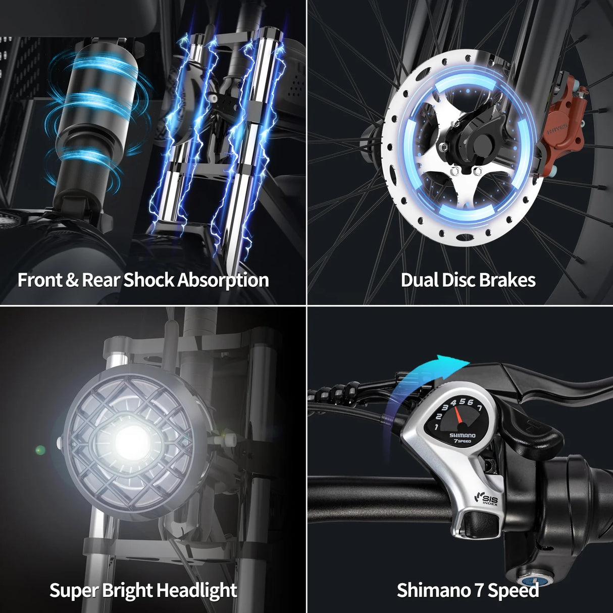 YVY C20(Q20) 20" Fat Tires Elektrofahrrad 1000W Motor 48V 20Ah Batterie