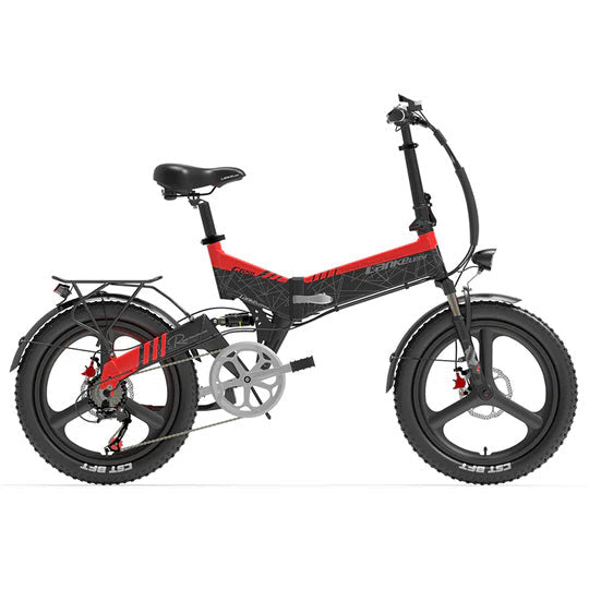 Bicicleta eléctrica urbana plegable LANKELEISI G650 de 20 pulgadas, motor de 500 W, batería de 48 V y 12,8 Ah