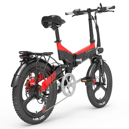 Bicicleta eléctrica urbana plegable LANKELEISI G650 de 20 pulgadas, motor de 500 W, batería de 48 V y 12,8 Ah