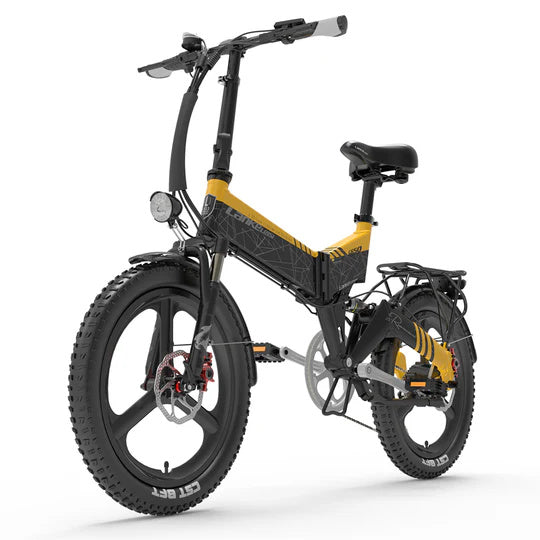 Bicicleta eléctrica urbana plegable LANKELEISI G650 de 20 pulgadas, motor de 500 W, batería de 48 V y 12,8 Ah