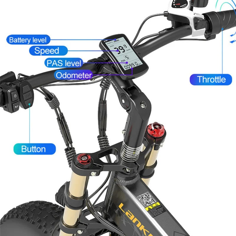 LANKELEISI X3000PLUS-UP 20" All-Terrain E-Bike mit 1000W Motor und 48V 17,5Ah batterie
