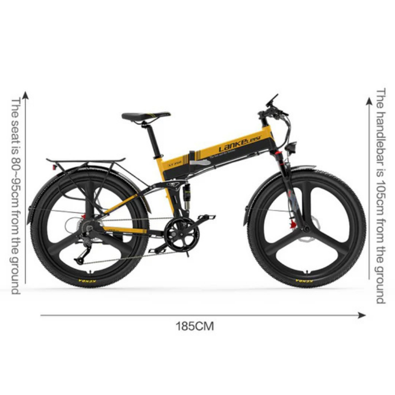 LANKELEISI XT750 Sport 26" Elektro-Faltrad 500W Motor 48V 12,8Ah Batterie