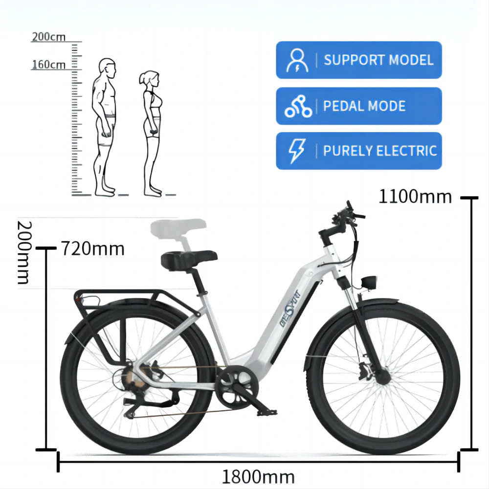 ONESPORT OT05 Durchstieg City-Elektrofahrrad Kombination
