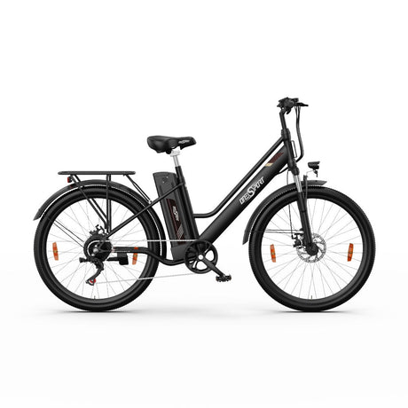 OneSport OT18-3 Step-Through-E-Bike, Upgrade-Version, 7 Gänge, 36 V, 14,4 Ah, Akku, 250 W Motor, 26-Zoll-Reifen, schwarz