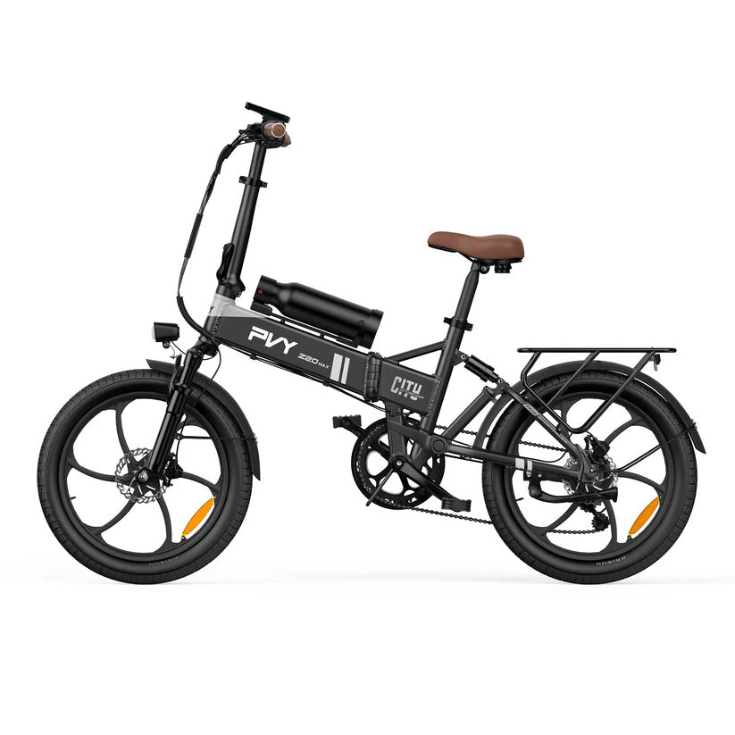 Bicicleta eléctrica plegable PVY Z20 Max de 20 pulgadas, motor de 250 W, 36 V, 15 Ah + 10,6 Ah, dos baterías